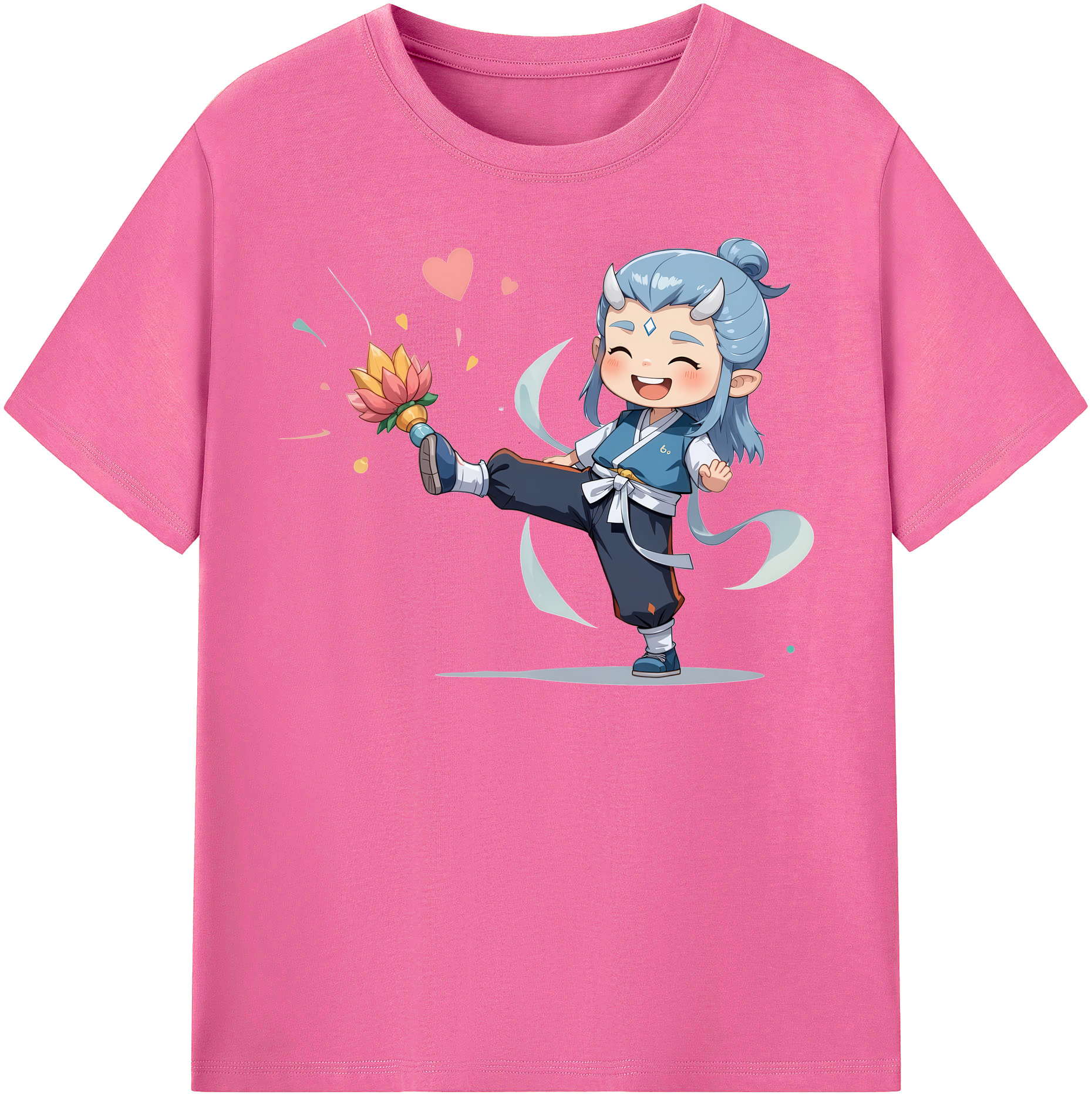 （画像用） Ne Zha 2 ナタ 魔童の大暴れ レディースカジュアルプリントTシャツ（綿100％）